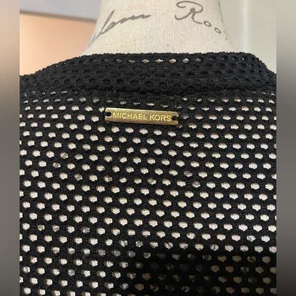 💎 MICHAEL Michael Kors black shift dress short sleeve midi SZ Small - Picture 4 of 6